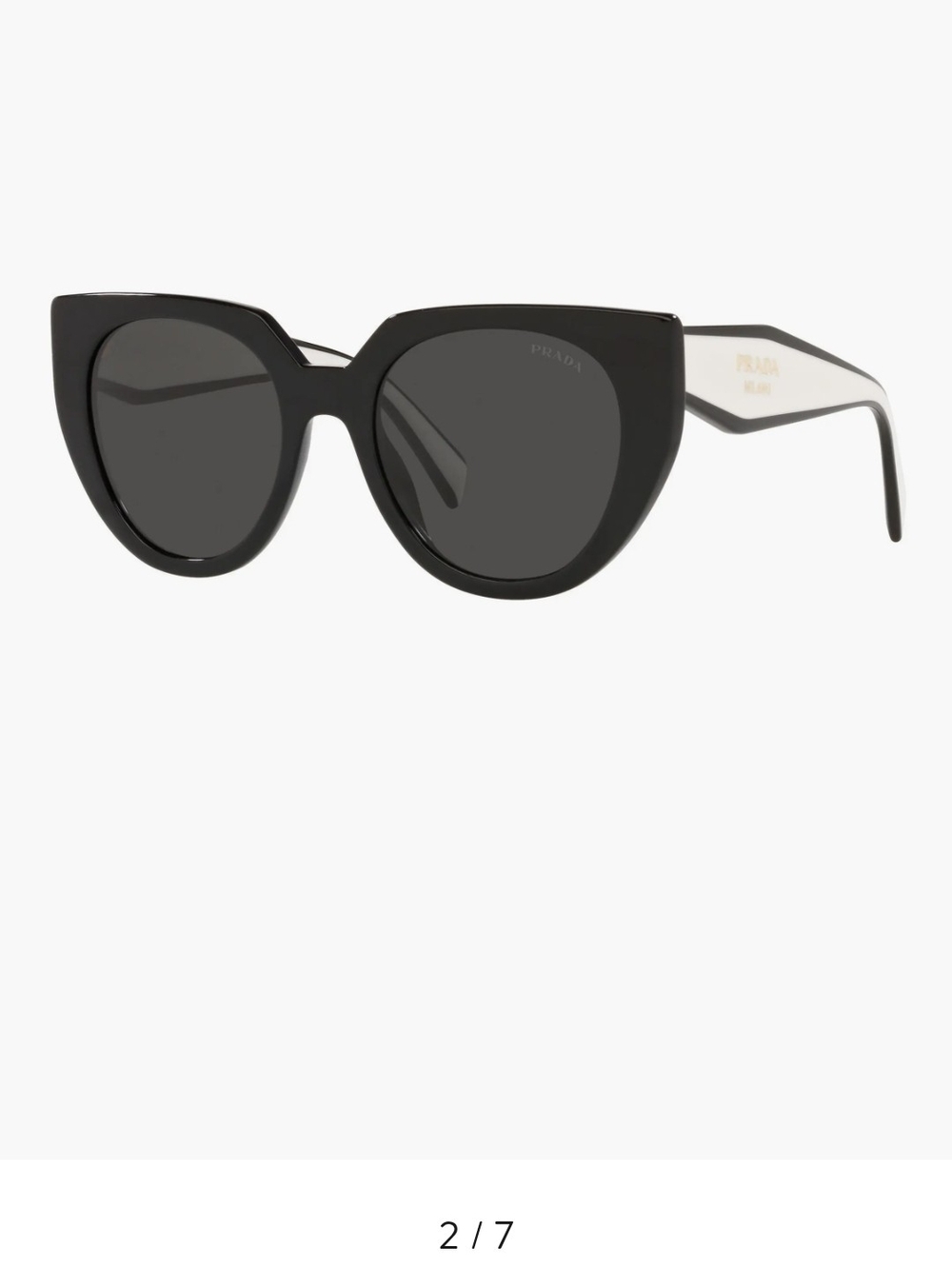 Prada Oversized Cat-Eye Sunglasses in Black and White 53mm